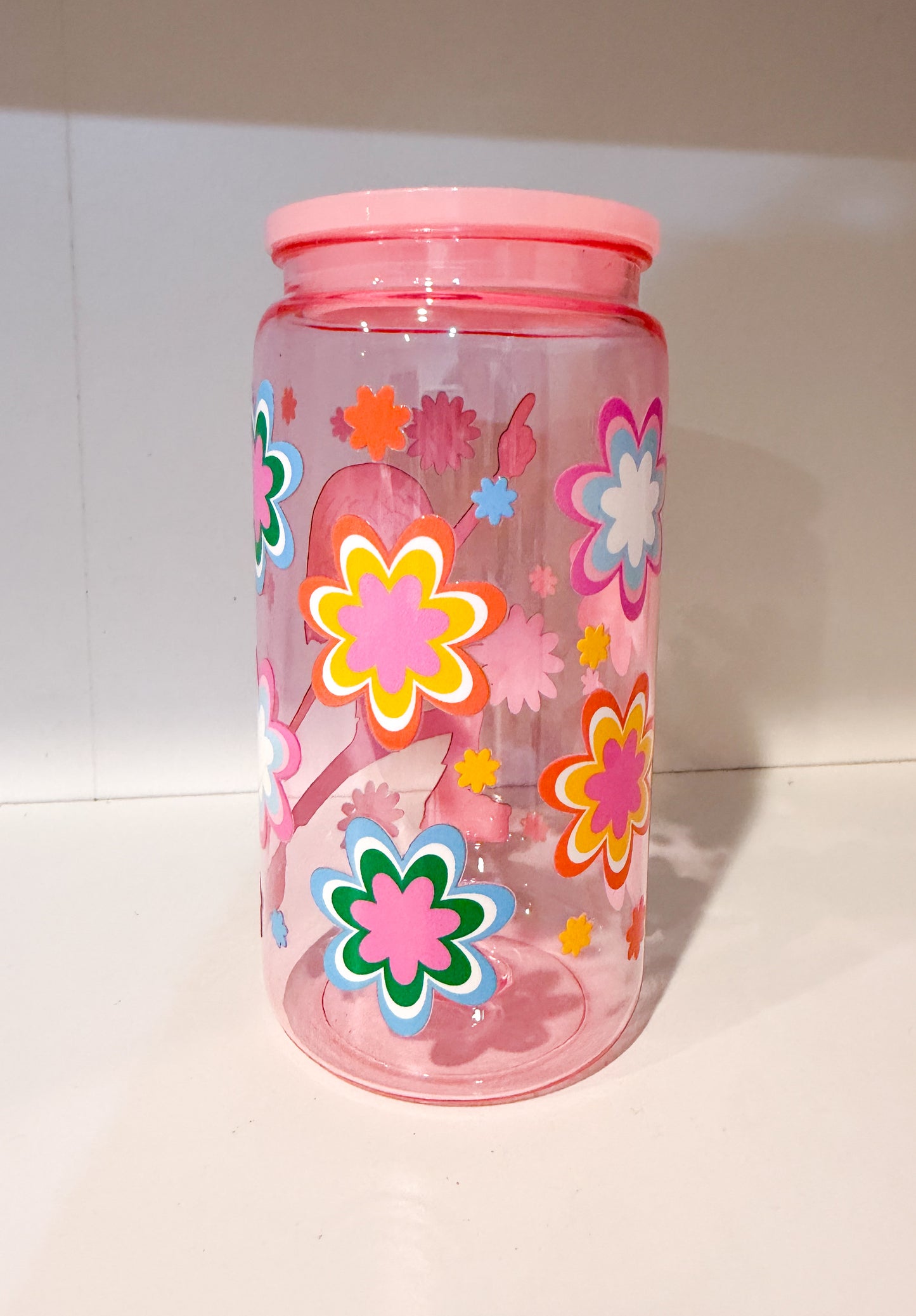Lizzie - 90s Cartoon Flower Plastic Tumbler – 16oz
