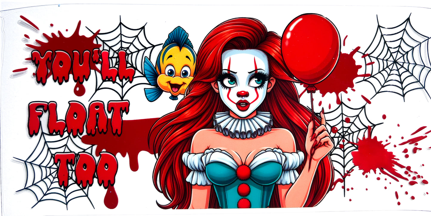 🎈 Twisted Mermaid Horror Wrap – 16oz UVDTF