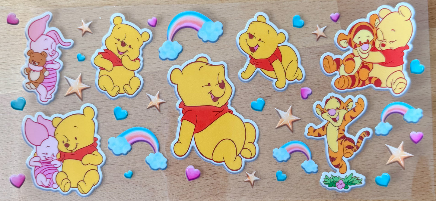Cute Rainbow Bear UV DTF Cup Wrap