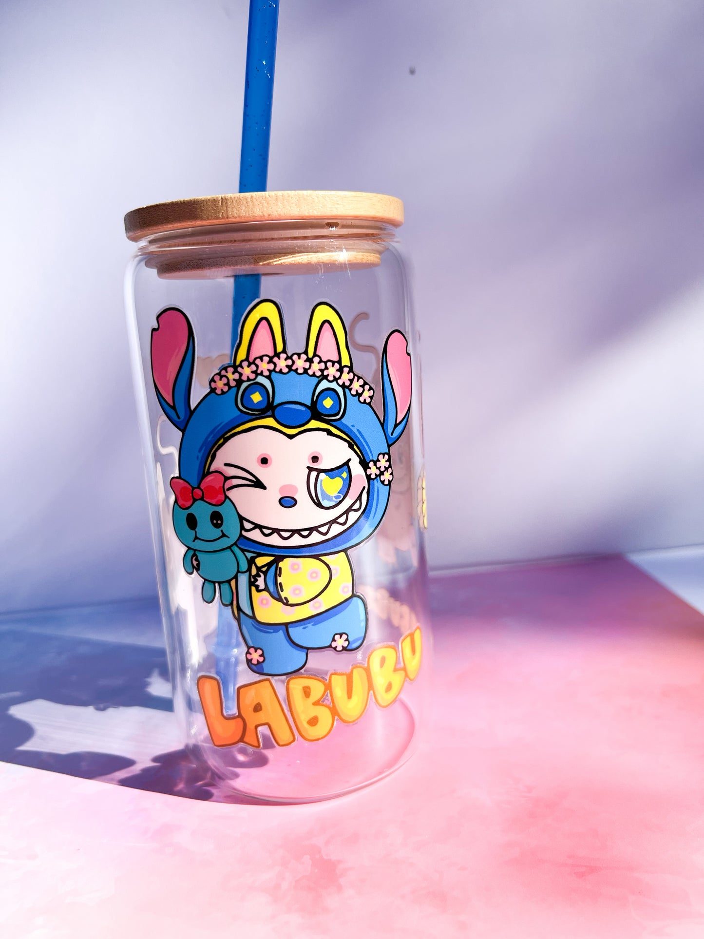 Cheeky Magic with keychain – 16oz clear glass tumbler