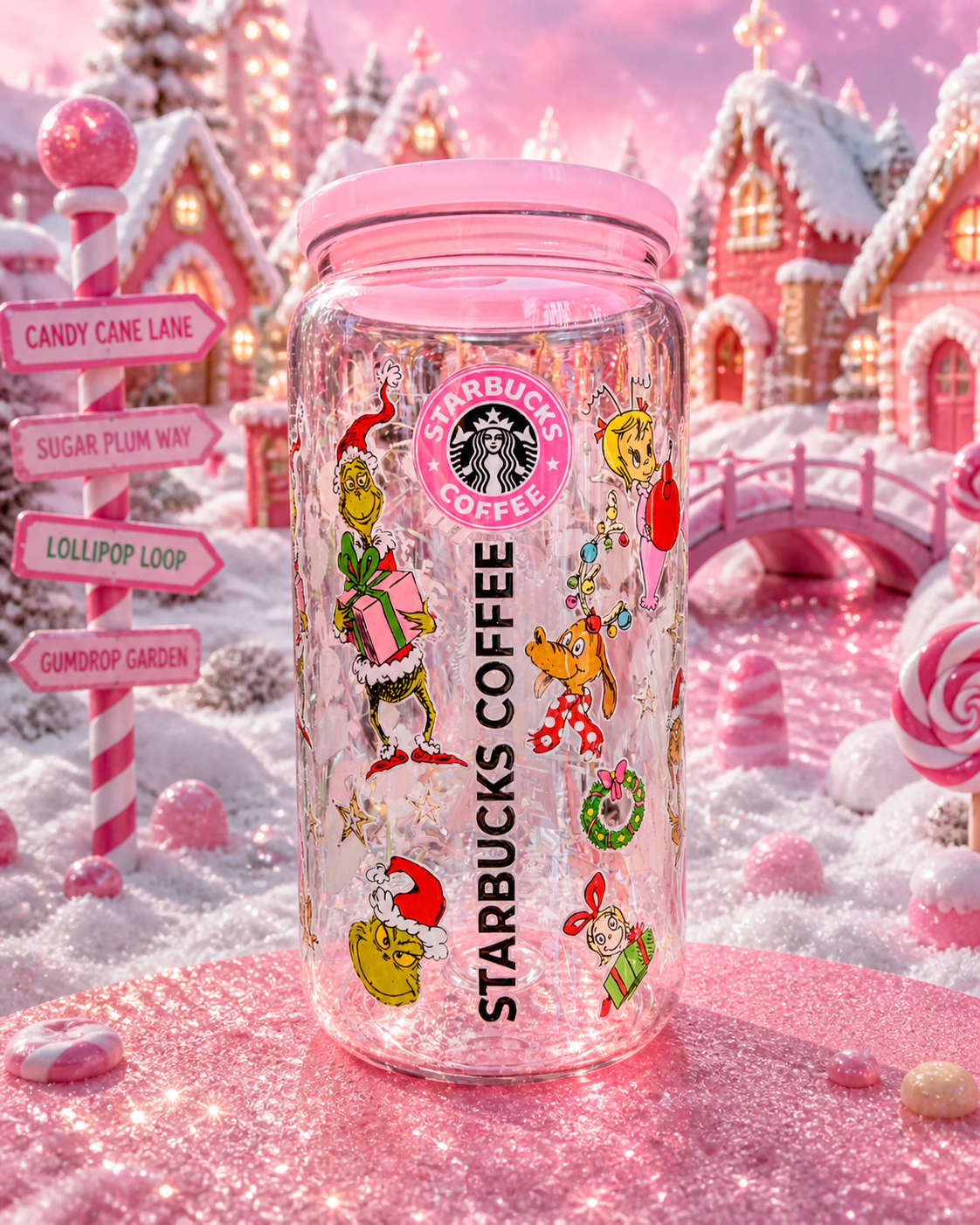 In My Boujee Grinch Era – 16oz Pink Acrylic Christmas Cup