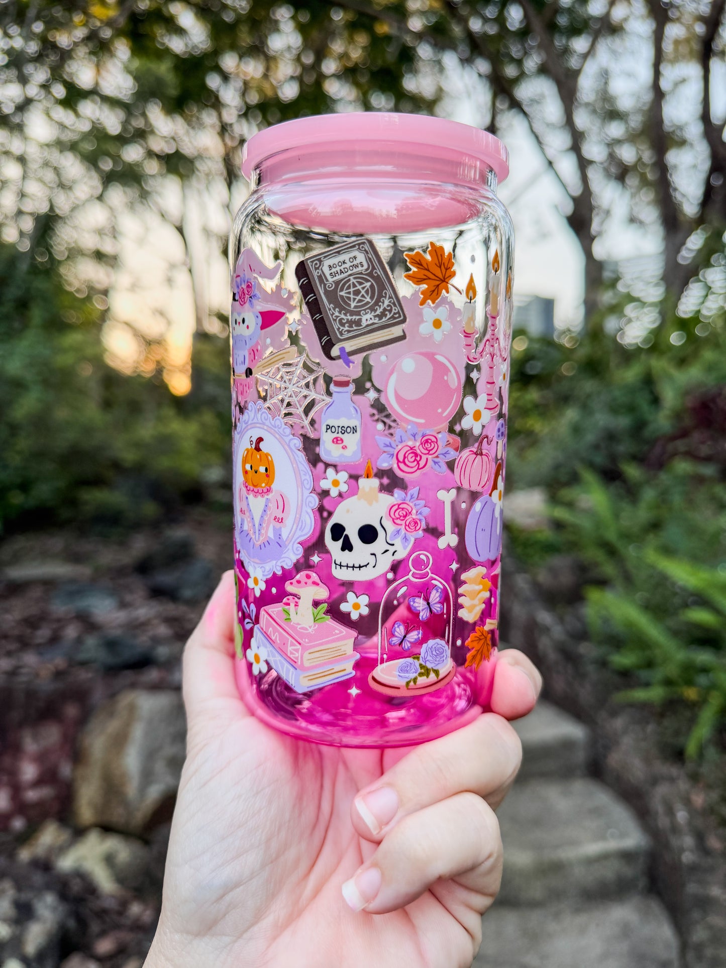 🌸 Pink Spooky & Sweet - Light Pink Ombré Glass