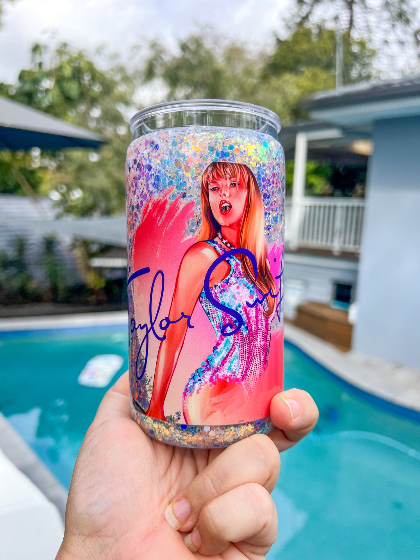 The Eras Icon Glitter Snow Globe Cup 16oz Acrylic