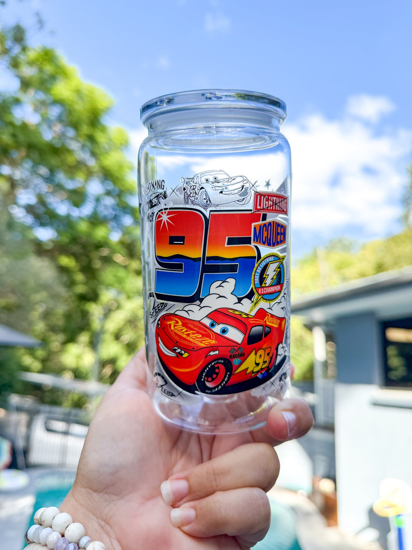 ⚡ Racer #95 Glass Can Tumbler 16oz