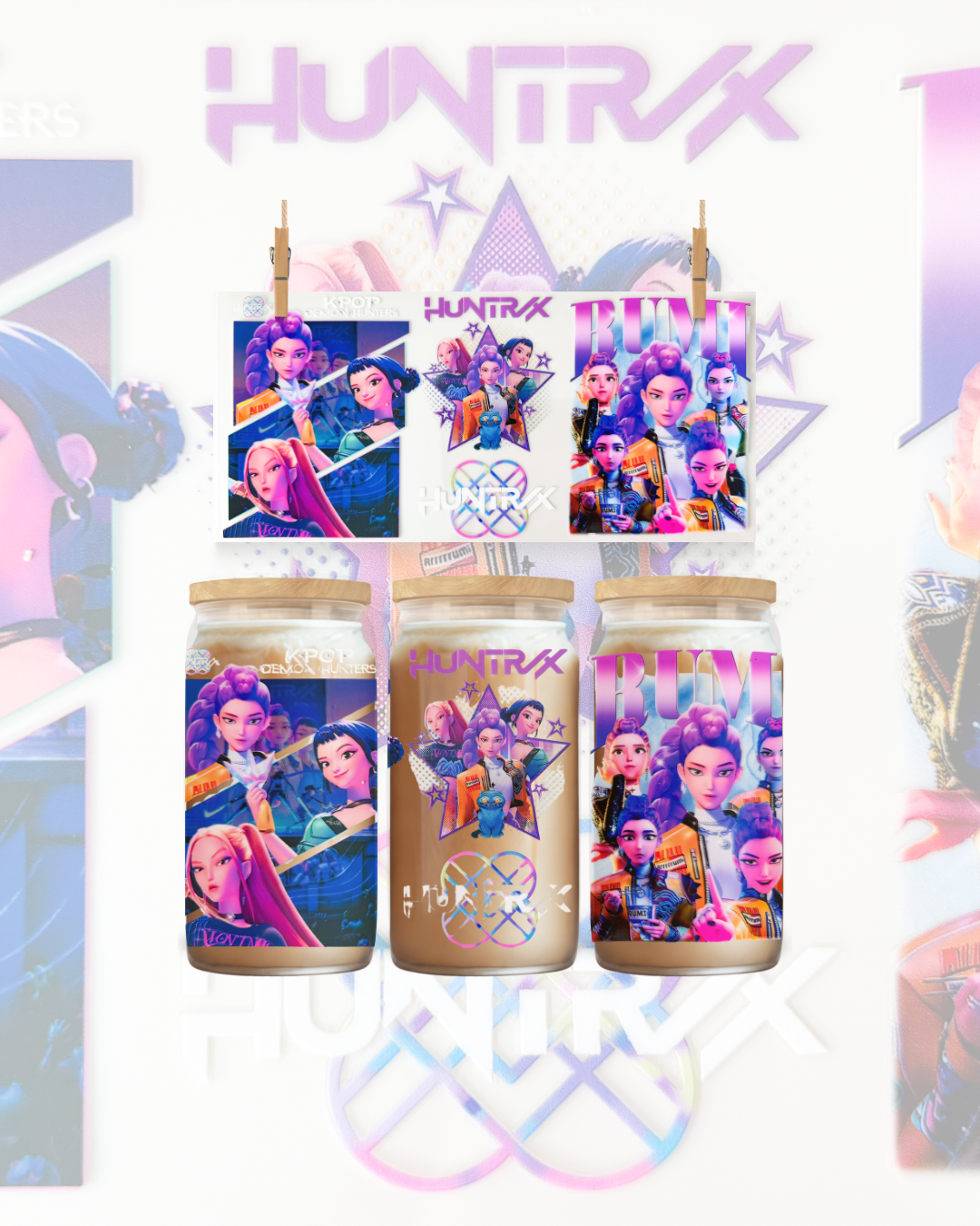 Purple Hunter Squad – UV DTF 16oz Cup Wrap