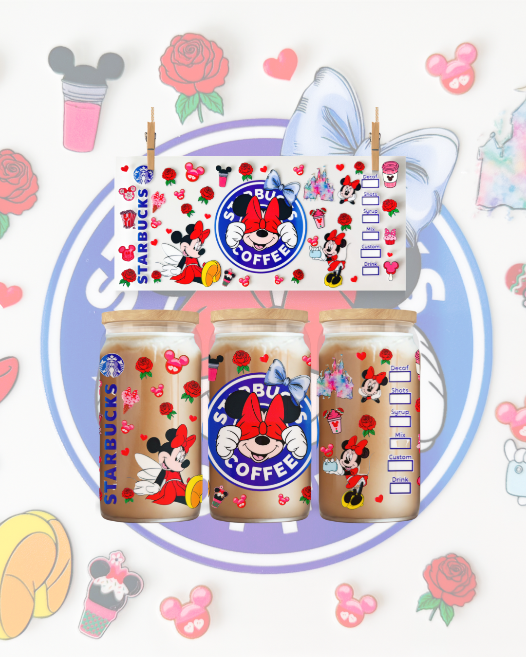 Cafe Cutie Mouse – UV DTF 16oz Cup Wrap