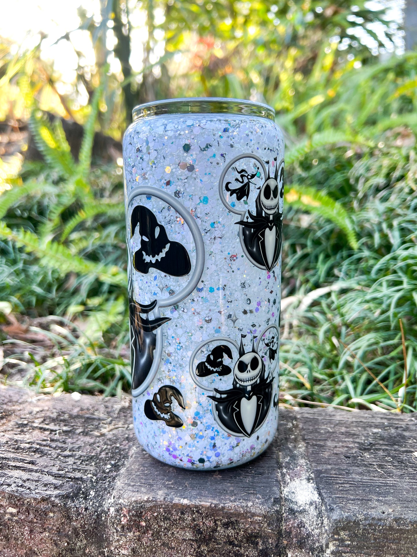 Moonlit Mischief Glass Tumbler - 20oz with Handle
