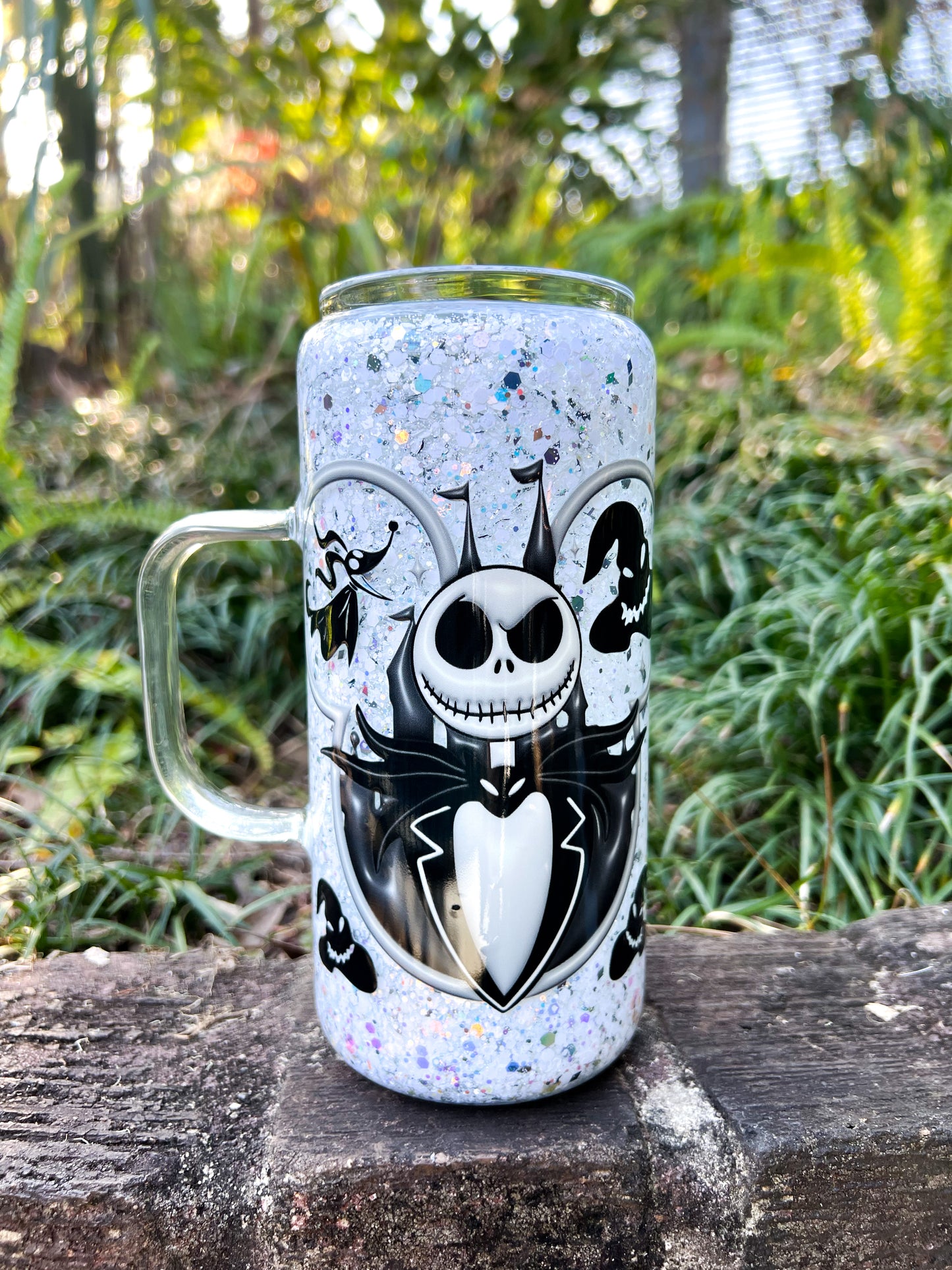 Moonlit Mischief Glass Tumbler - 20oz with Handle