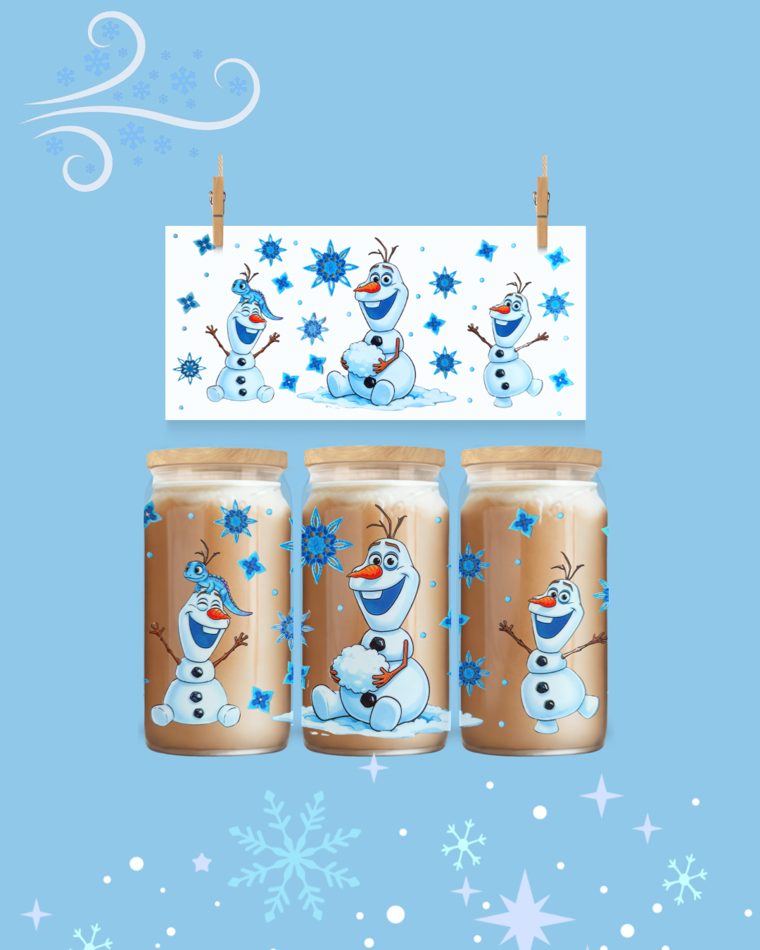 💙 Warm Hugs Winter UV DTF Cup Wrap – 16oz ⭐