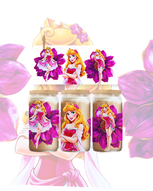 Sleeping Princess Floral UV DTF Cup Wrap