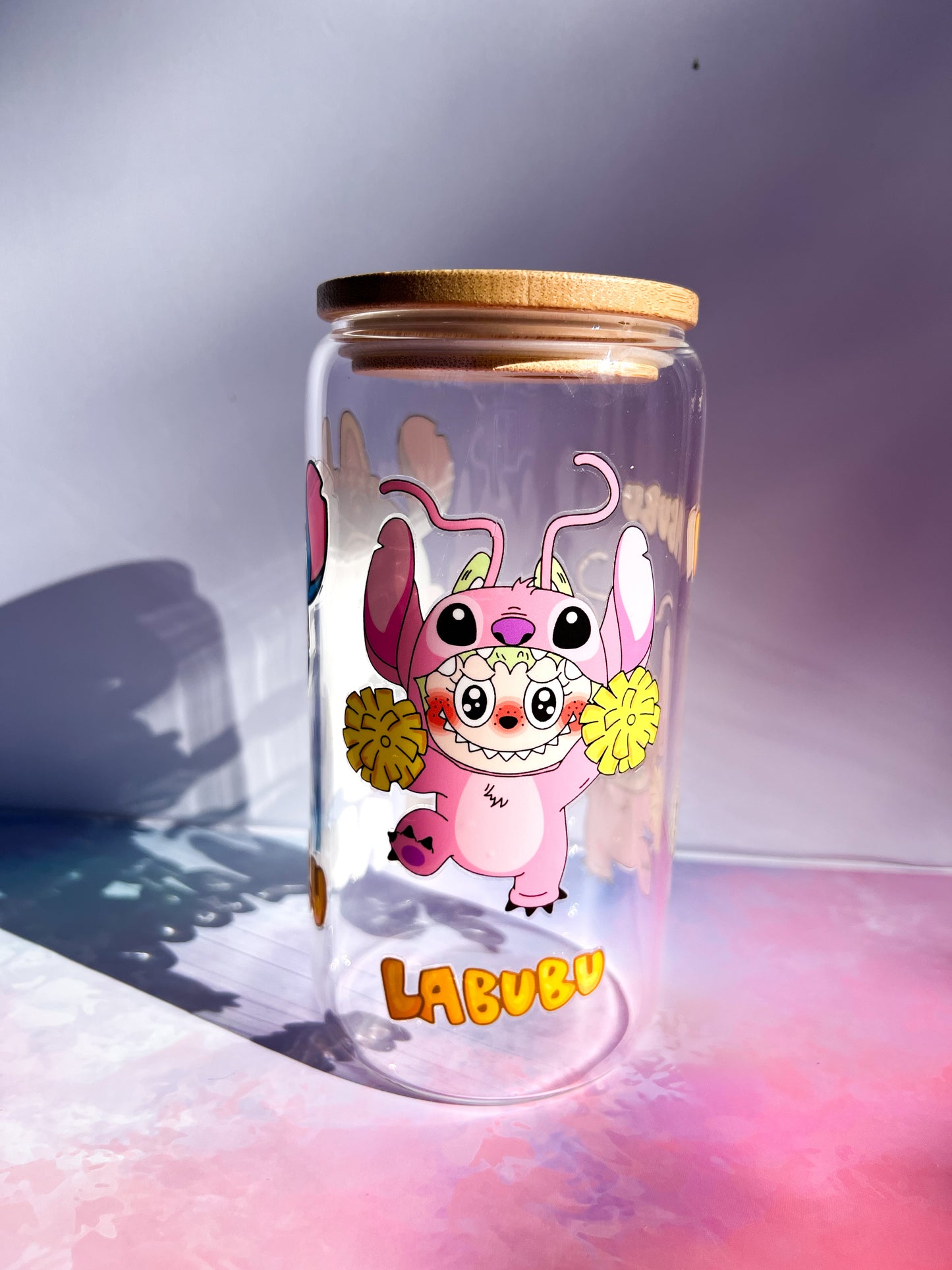 Cheeky Magic with keychain – 16oz clear glass tumbler