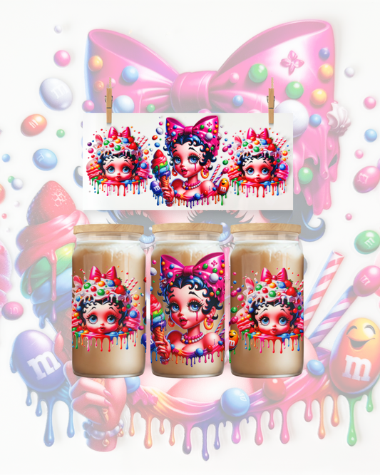 Candy Betty Bow – UV DTF 16oz Cup Wrap