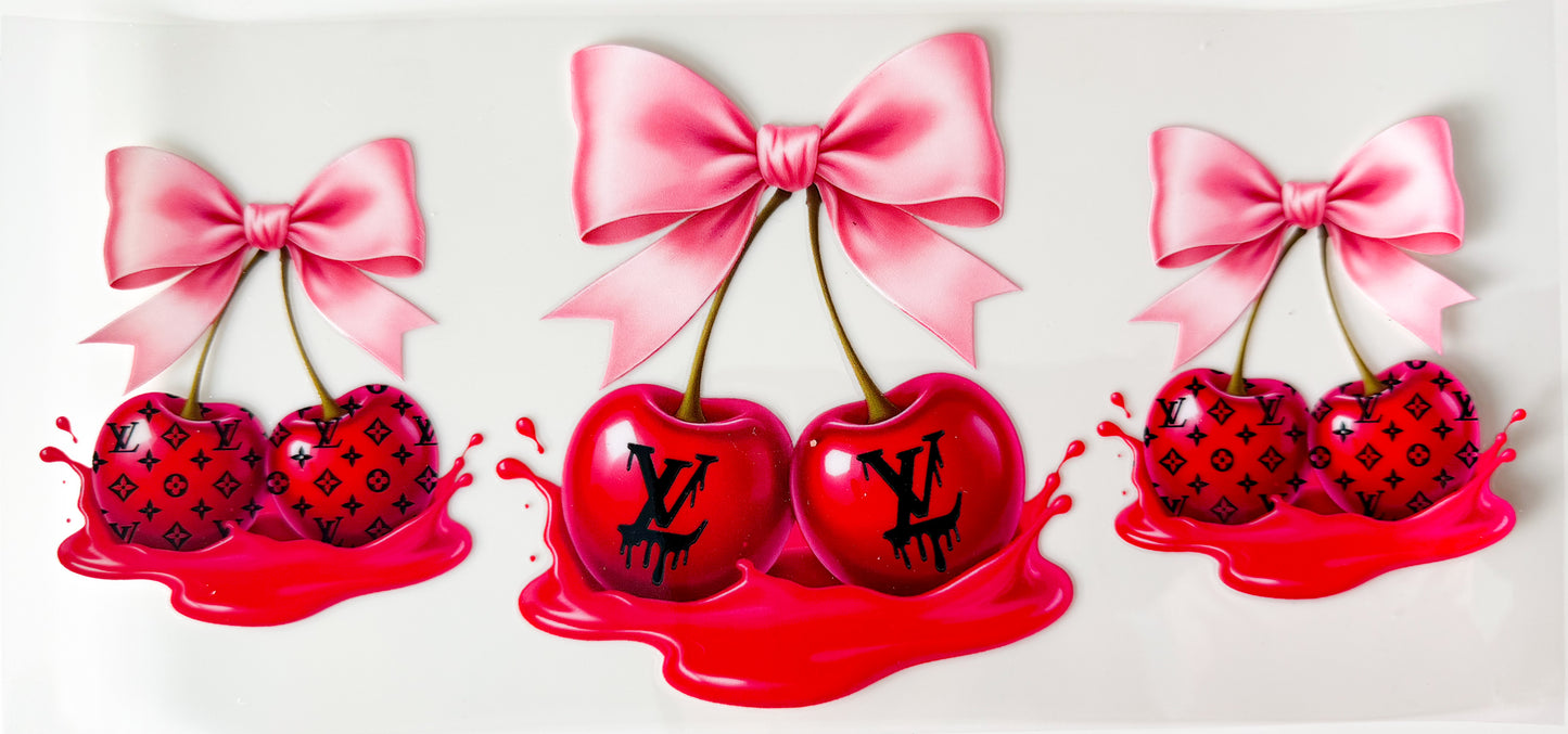 Cherry Drip Bow – UV DTF 16oz Cup Wrap