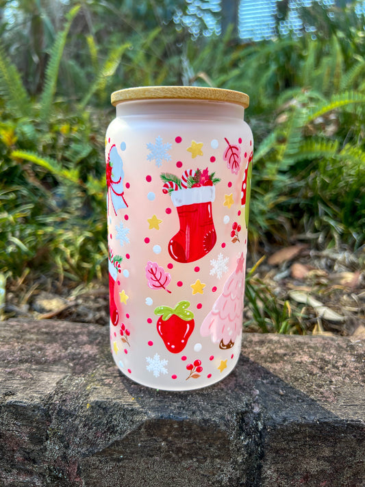 Cozy Christmas Morning – Frosted Holiday Glass Can 16oz