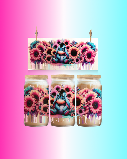 Eeyore Floral Sunflower Bliss – UVDTF Cup Wrap to Suit 16 Ounce Tumbler