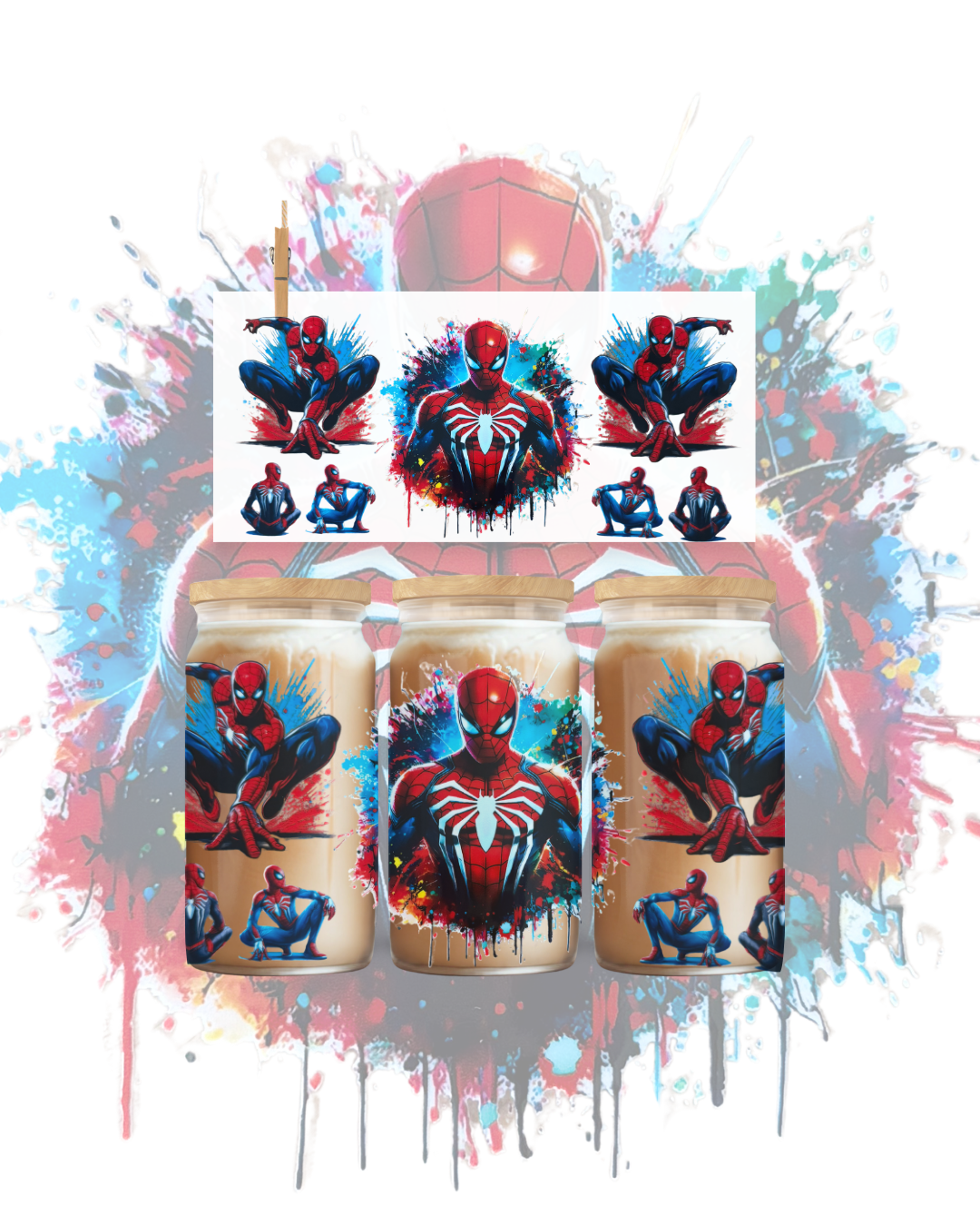 Spider-Man Hero Splash UV DTF Cup Wrap