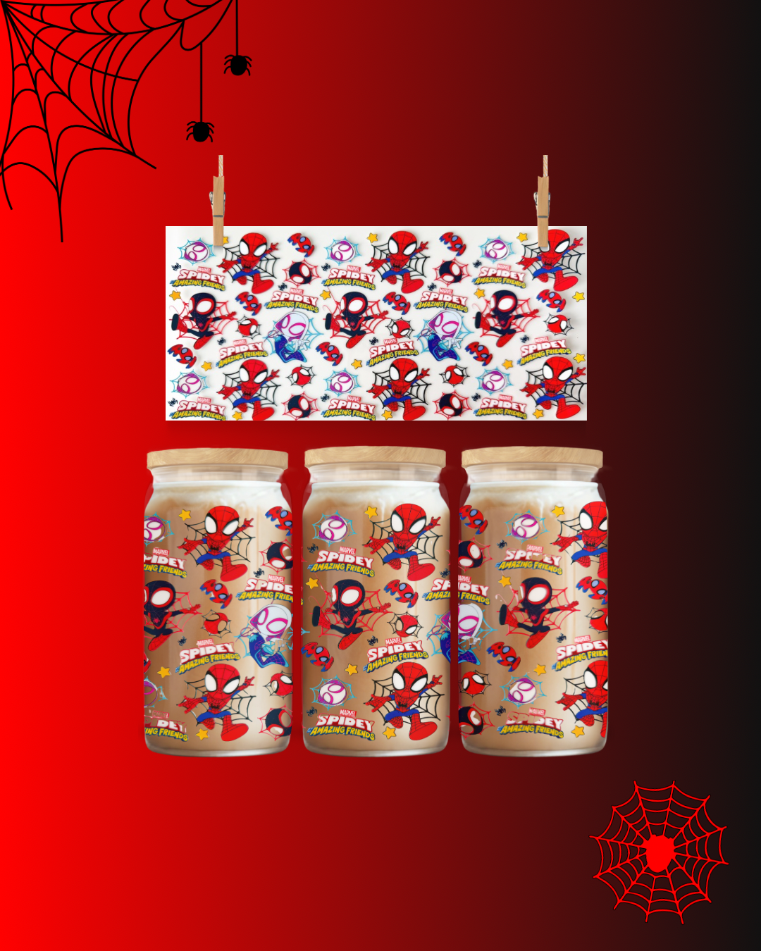 Web Slinger Brew Wrap – 16oz UVDTF Cup Wrap