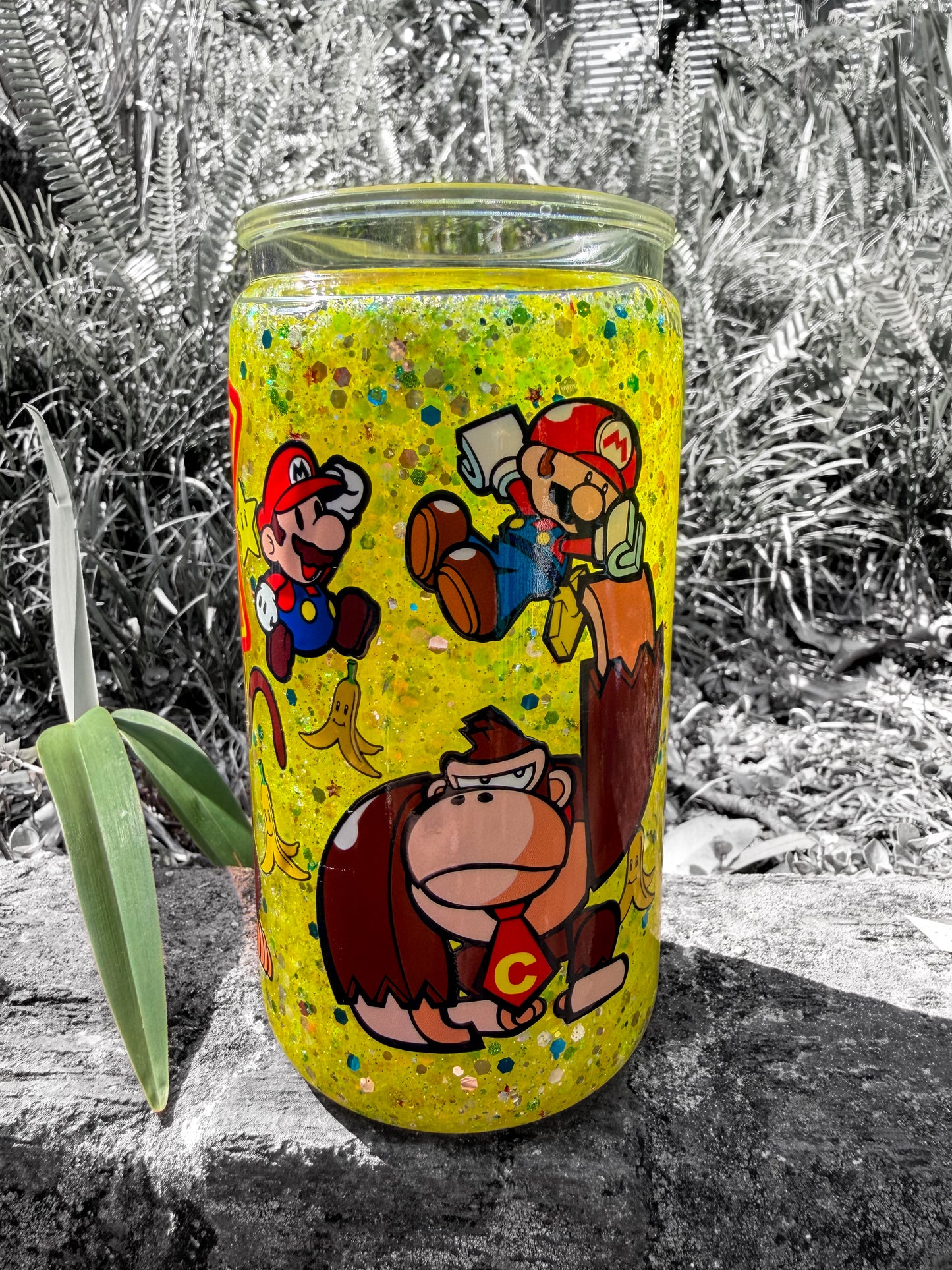 Banana Boss Gaming Yellow 16oz Glitter Cup (Nostalgia Edition)