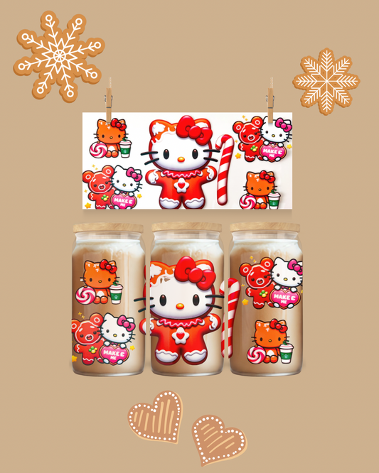 Gingerbread Kitty Brew Wrap – 16oz UVDTF Cup Wrap