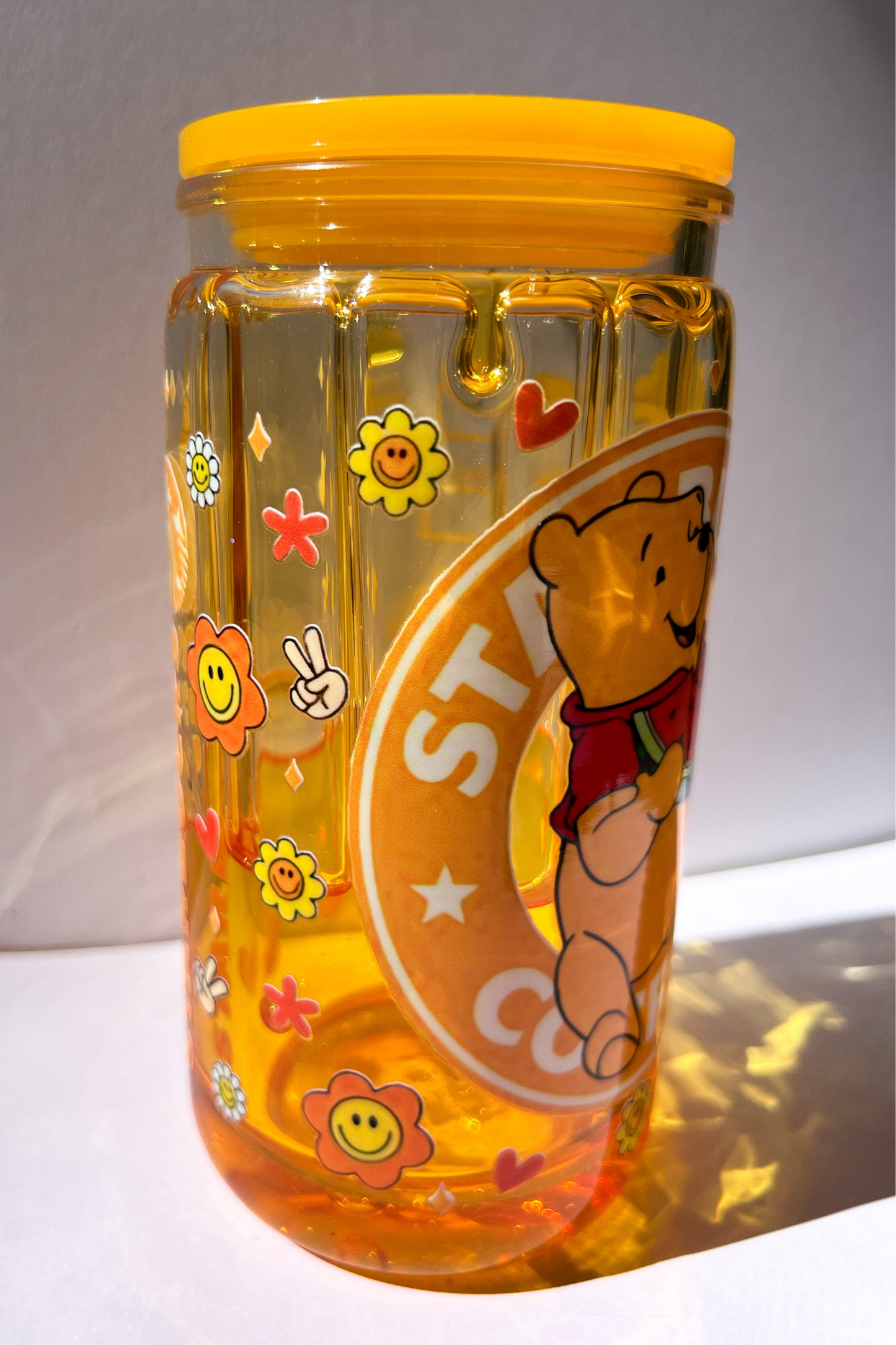 🍯 Honey Drip Snow Globe Tumbler – 16oz Acrylic Cute Honey Bear Design