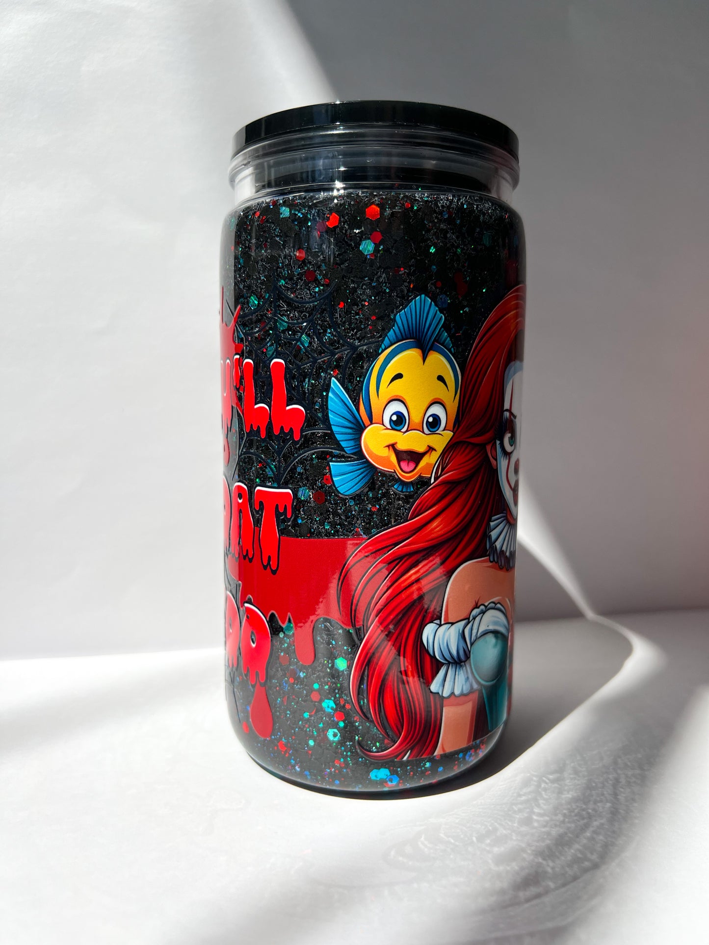 A Horror Mermaid Tumbler – Glitter Snow Globe Cup