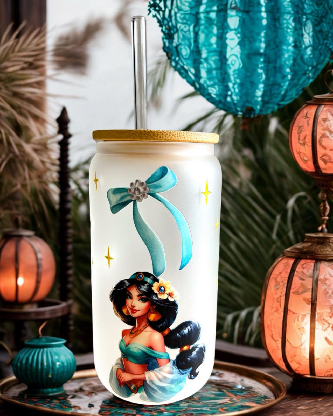 Princess Frosted Glass Tumbler 16oz