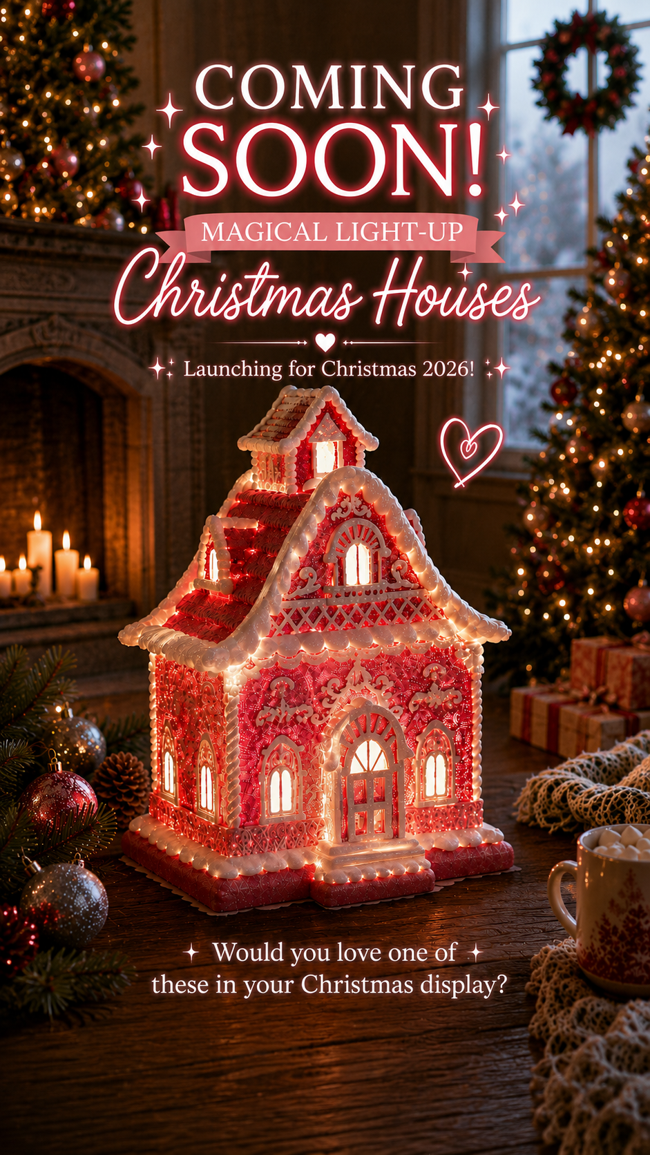 Sugarplum Manor™
Magical Light-Up Pink Christmas House
