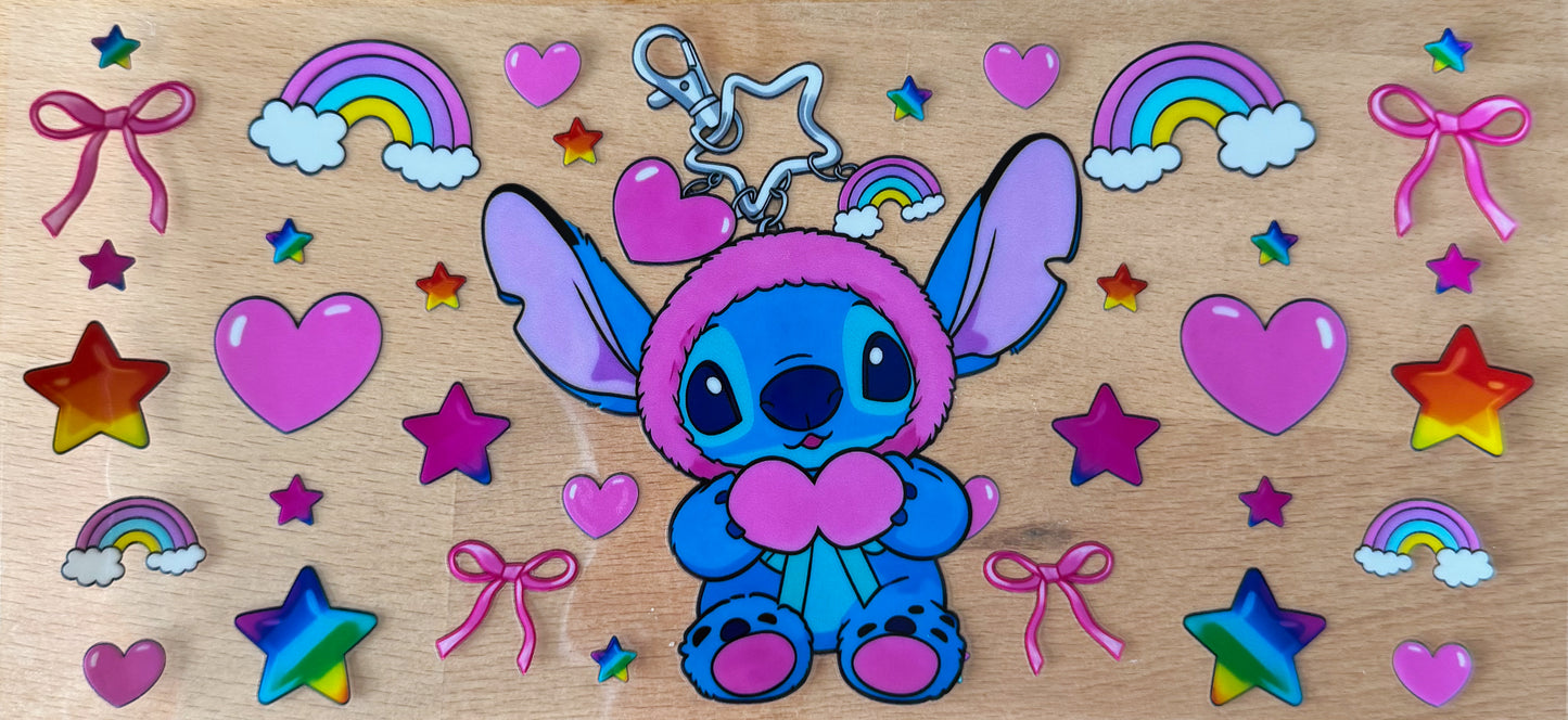 💜 Cozy Stitch Keychain UV DTF Cup Wrap
