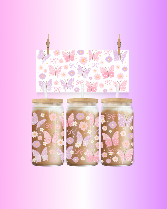Pretty Butterflies UV DTF cup wrap 16oz PREORDER