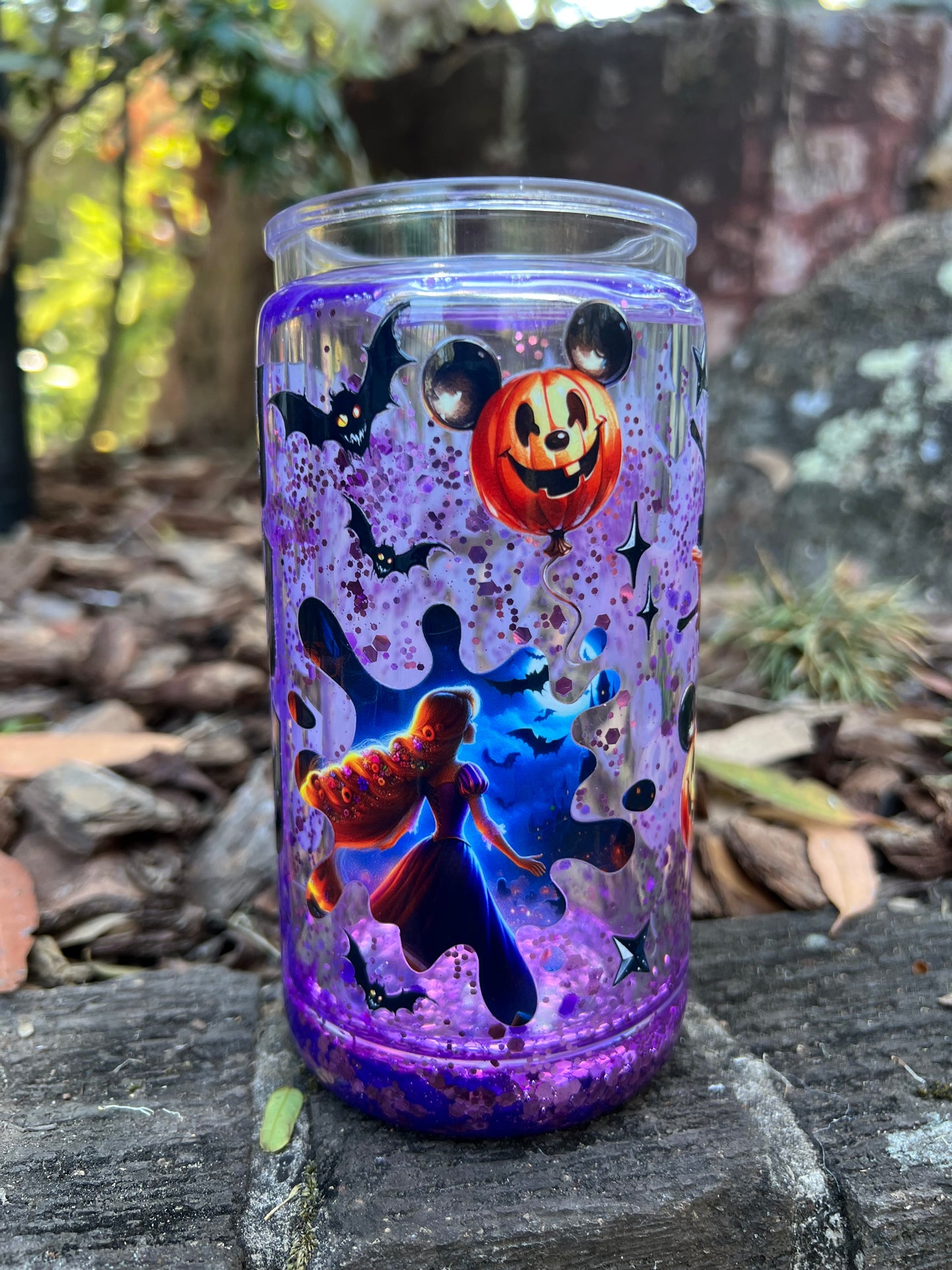 Princess with the long hair - 16oz lava drip snow globe cup