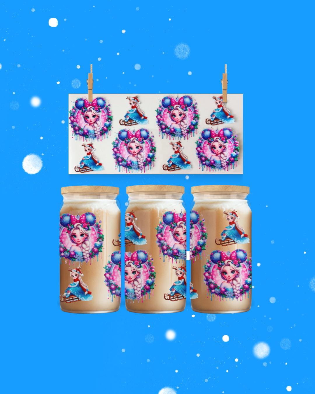 Elsa Snow Girl - UV DTF CUP WRAP