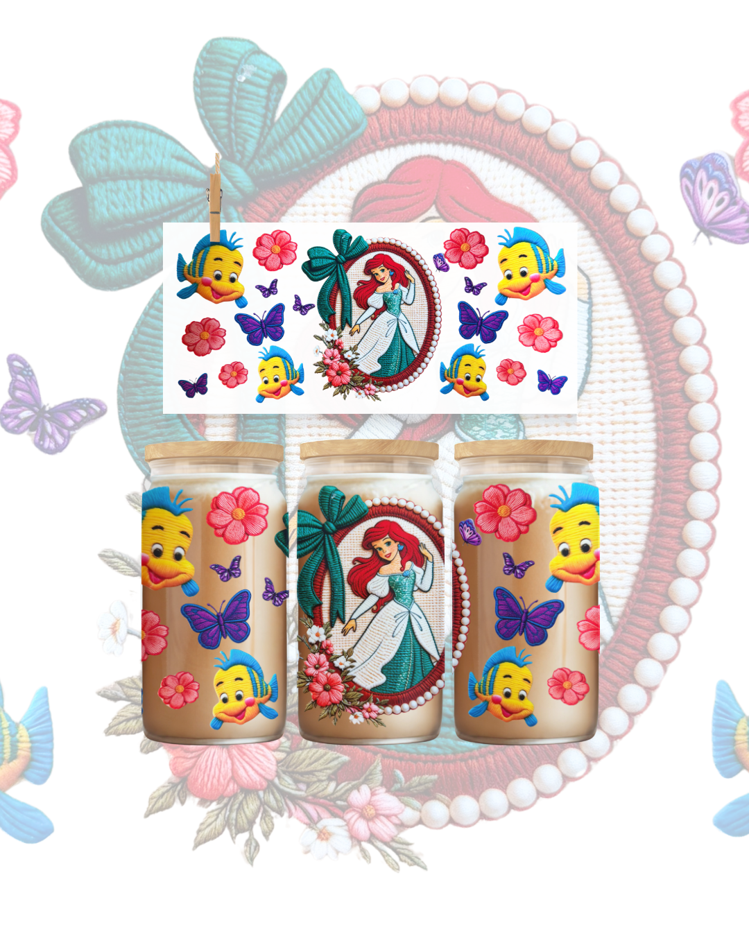 Vintage Mermaid UV DTF Cup Wrap