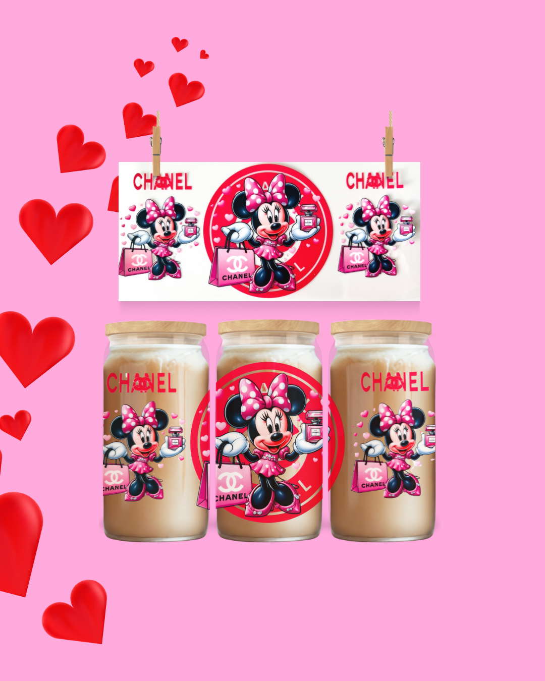 Minnie Glam Babe – UV DTF 16oz Cup Wrap