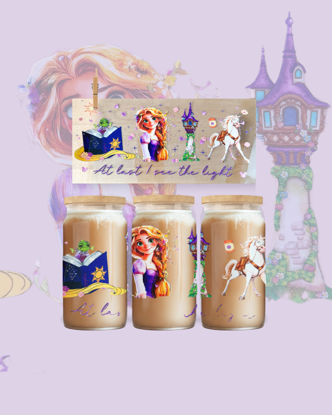 Enchanted Tower Princess UV DTF Cup Wrap