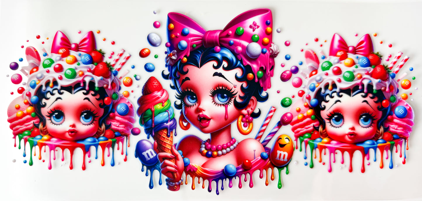 Candy Betty Bow – UV DTF 16oz Cup Wrap