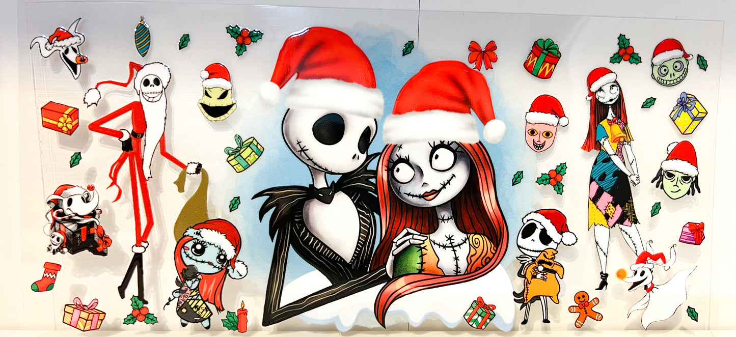 Nightmare Before Christmas Santa Love UV DTF Wrap – 16oz