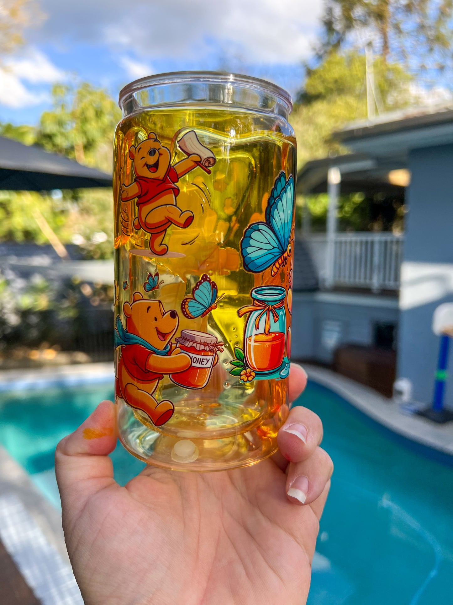 Cute Bear Honey Drip Acrylic Cup – 16oz