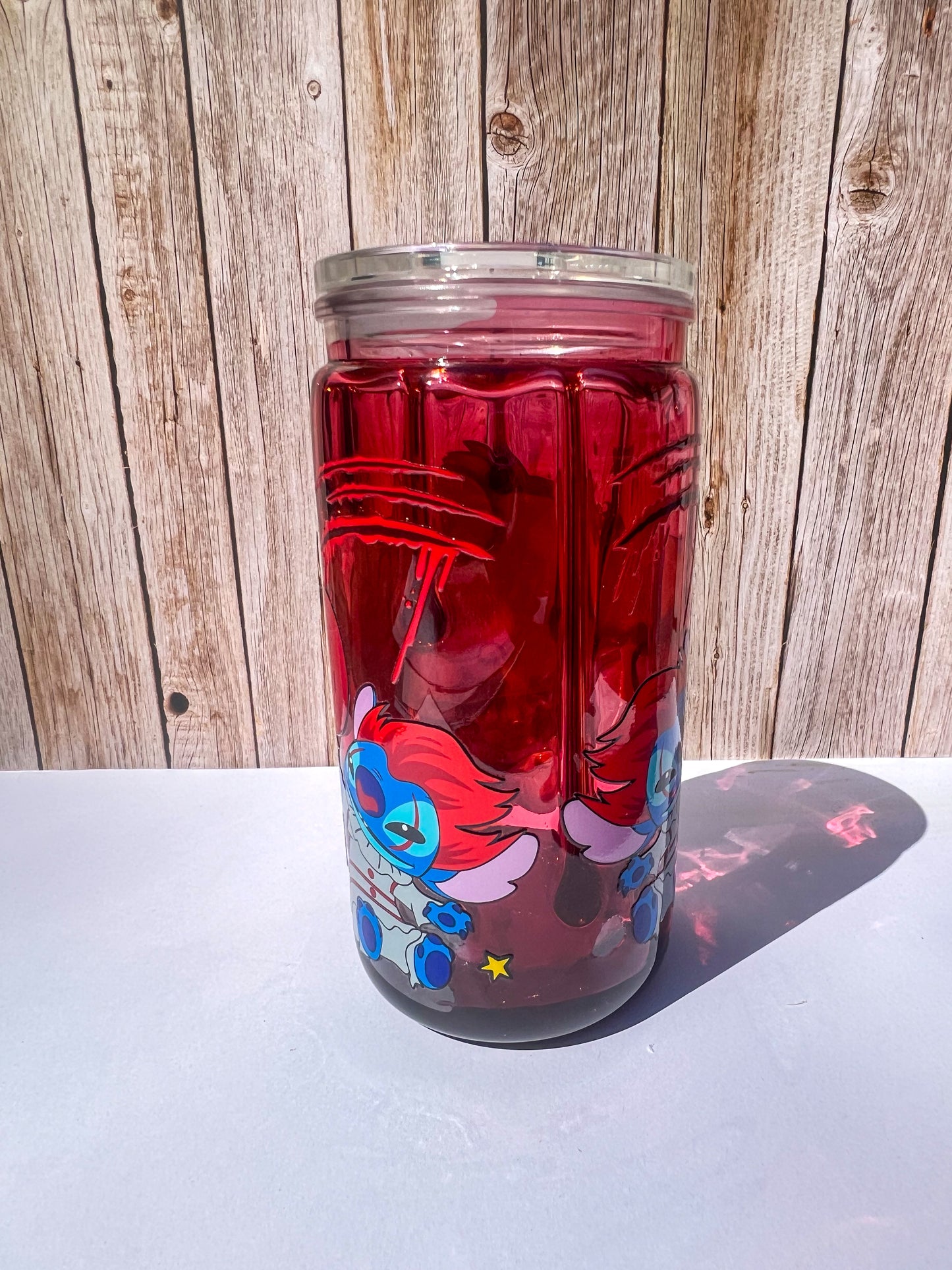 Blood drip snow globe 16oz Acrylic - Kitty and Crazy Blue character