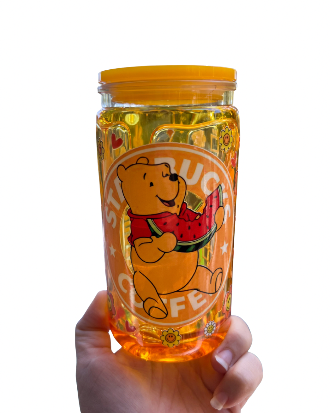 🍯 Honey Drip Snow Globe Tumbler – 16oz Acrylic Cute Honey Bear Design