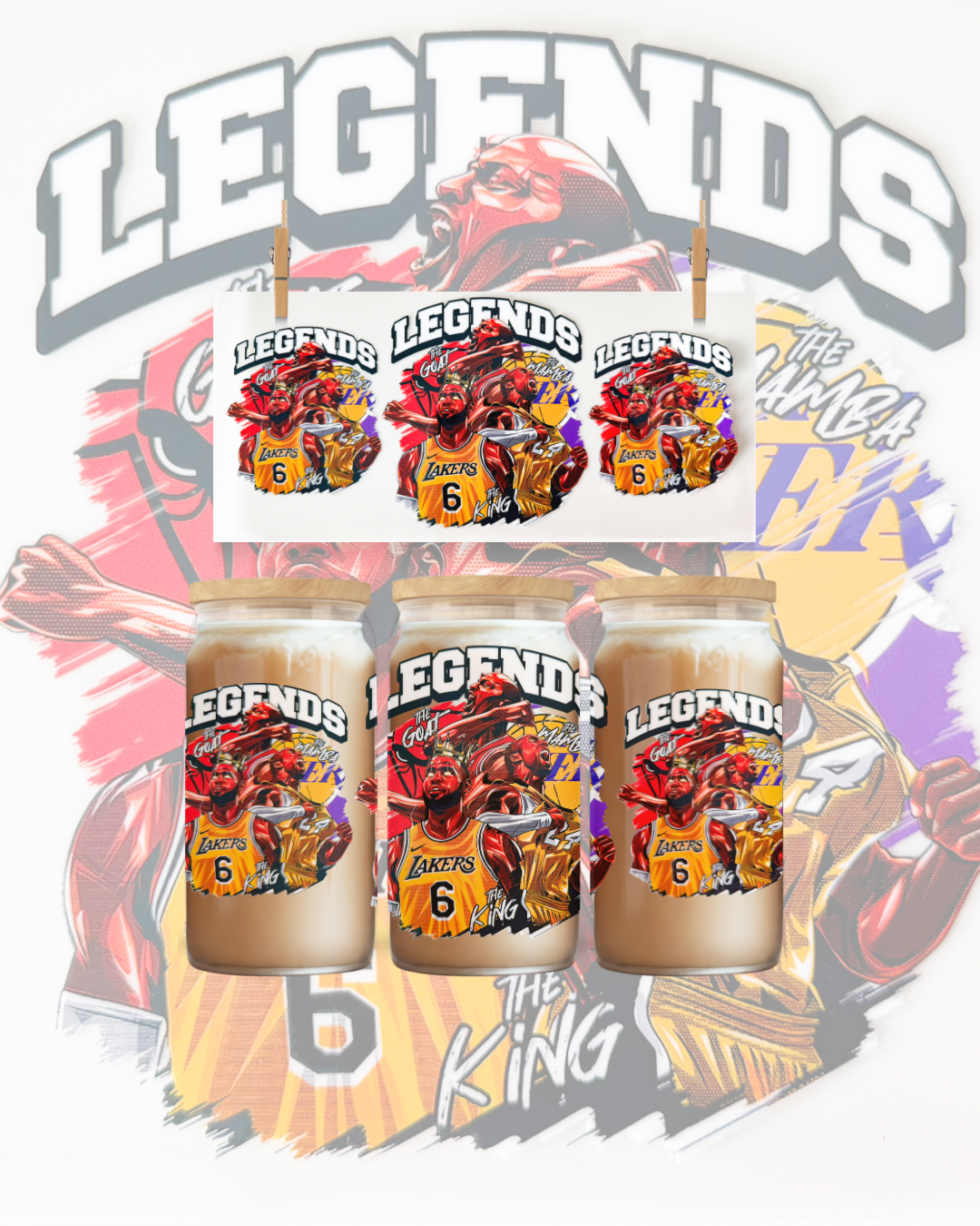 Hoops Hero Legacy – UV DTF Wrap for 16oz Cups