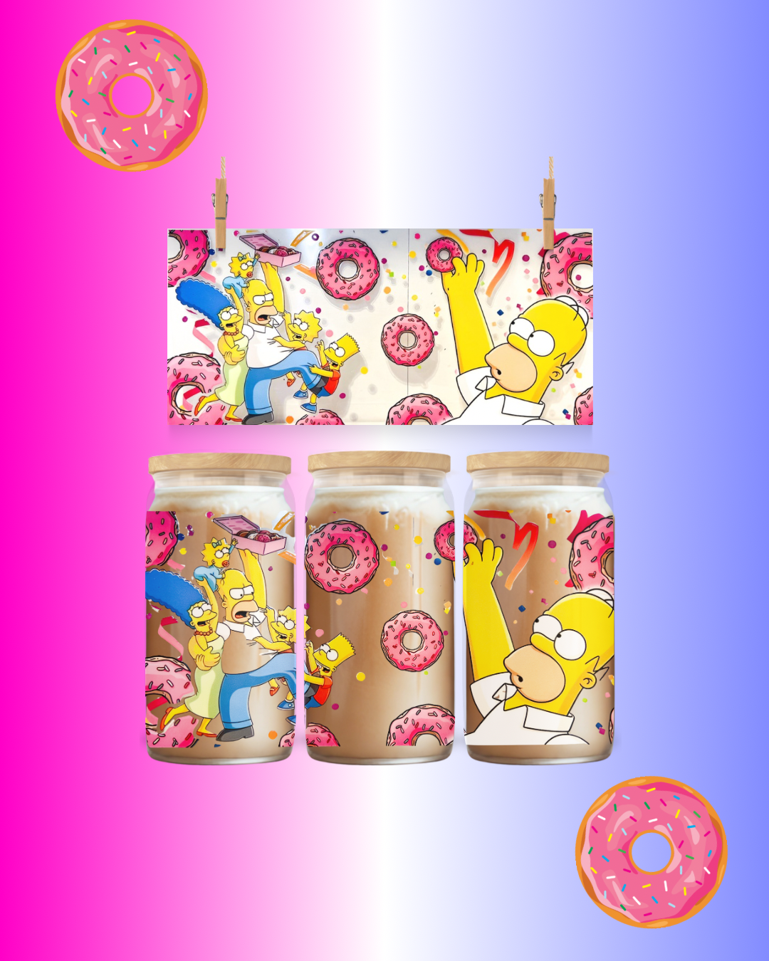 The Simpsons Donut Love UV DTF Wrap – to suit 16oz