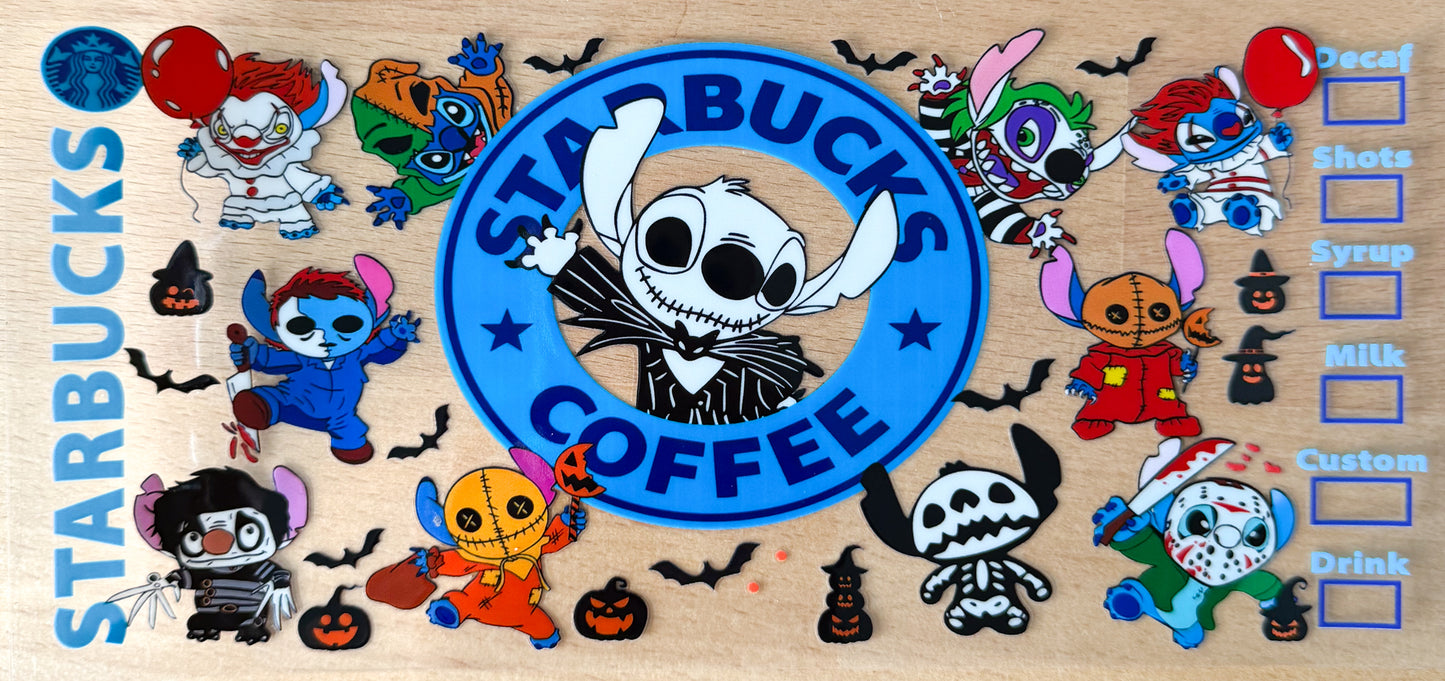 Spooky Monster Coffee UV DTF Cup Wrap – 16oz