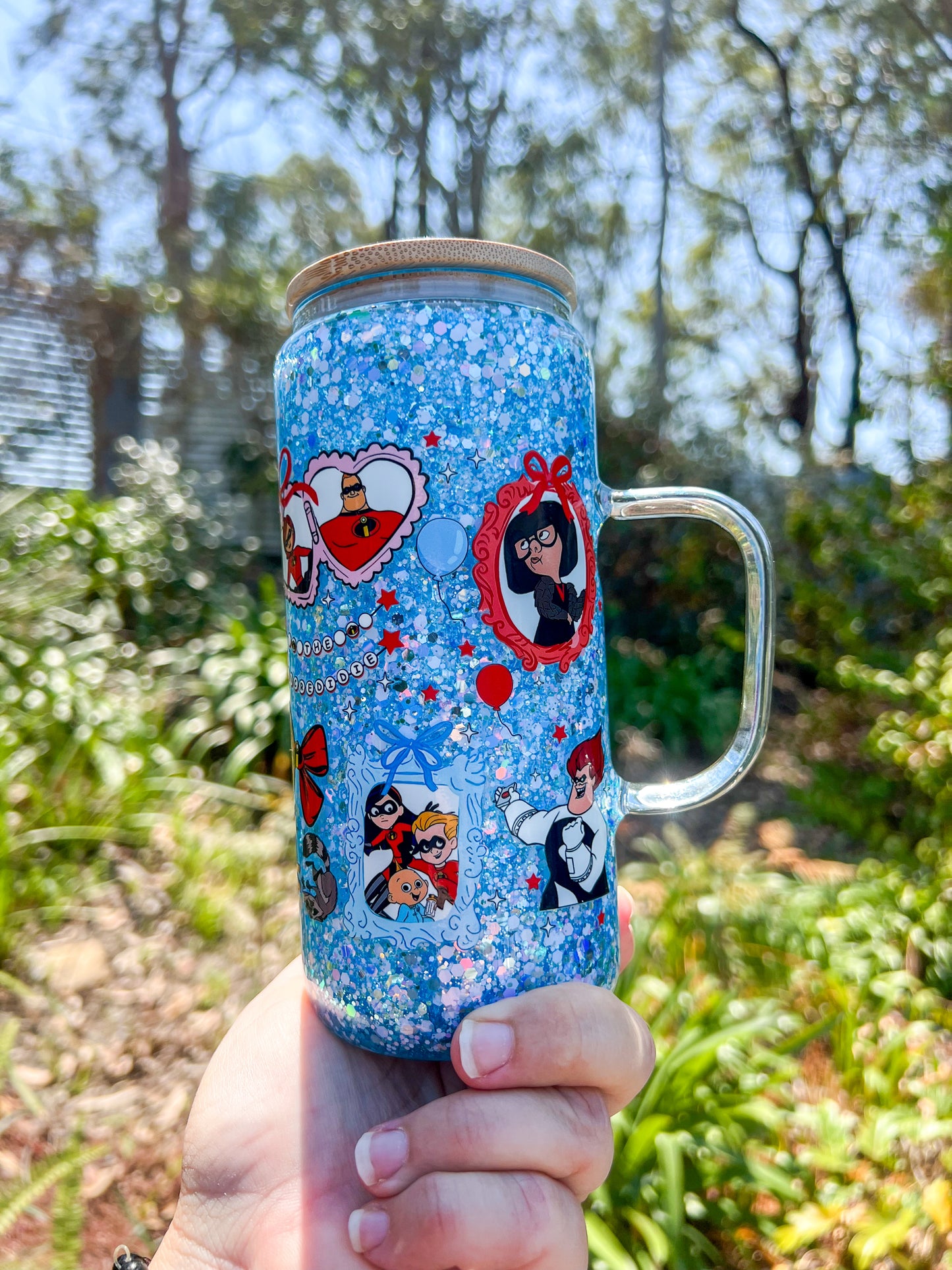Super Family Glass Cup 20oz with handle