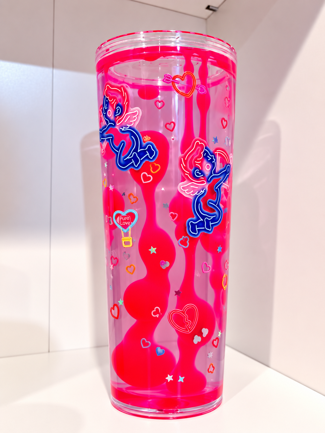 24oz Neon Pink Lava Boba Cup – Horror Edition
