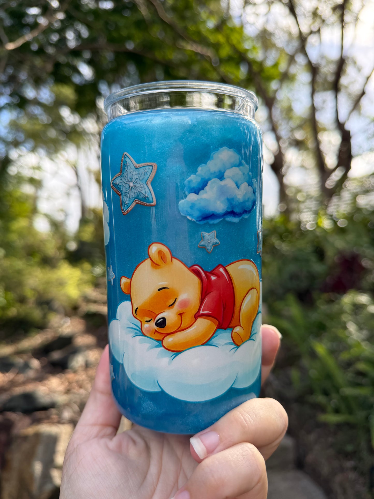 Dreamy Winnie the Pooh 16oz Acrylic Snow Globe Tumbler