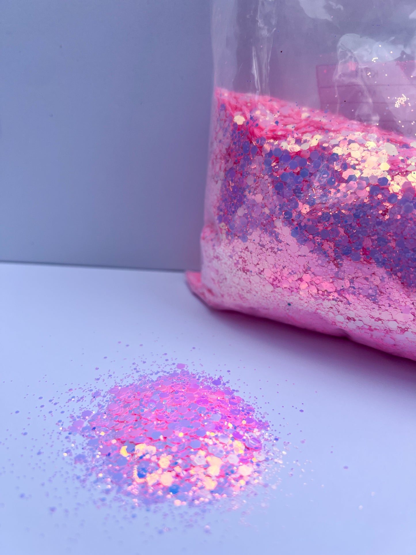 Iridescent Chunky Pink Glitter -  Bubblegum Aurora 50g Bag