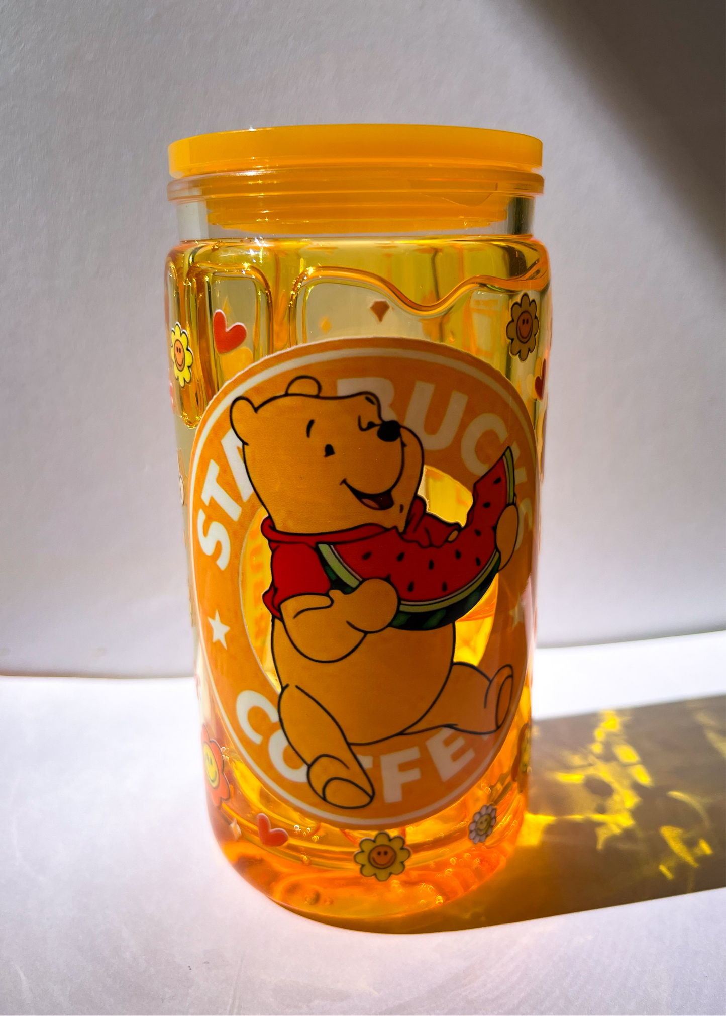 🍯 Honey Drip Snow Globe Tumbler – 16oz Acrylic Cute Honey Bear Design
