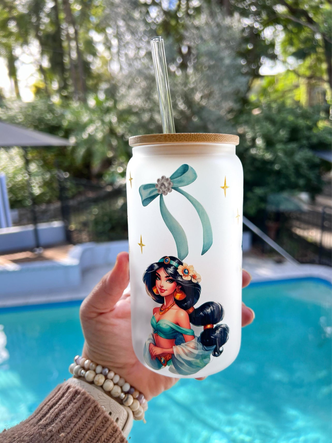 Princess Frosted Glass Tumbler 16oz