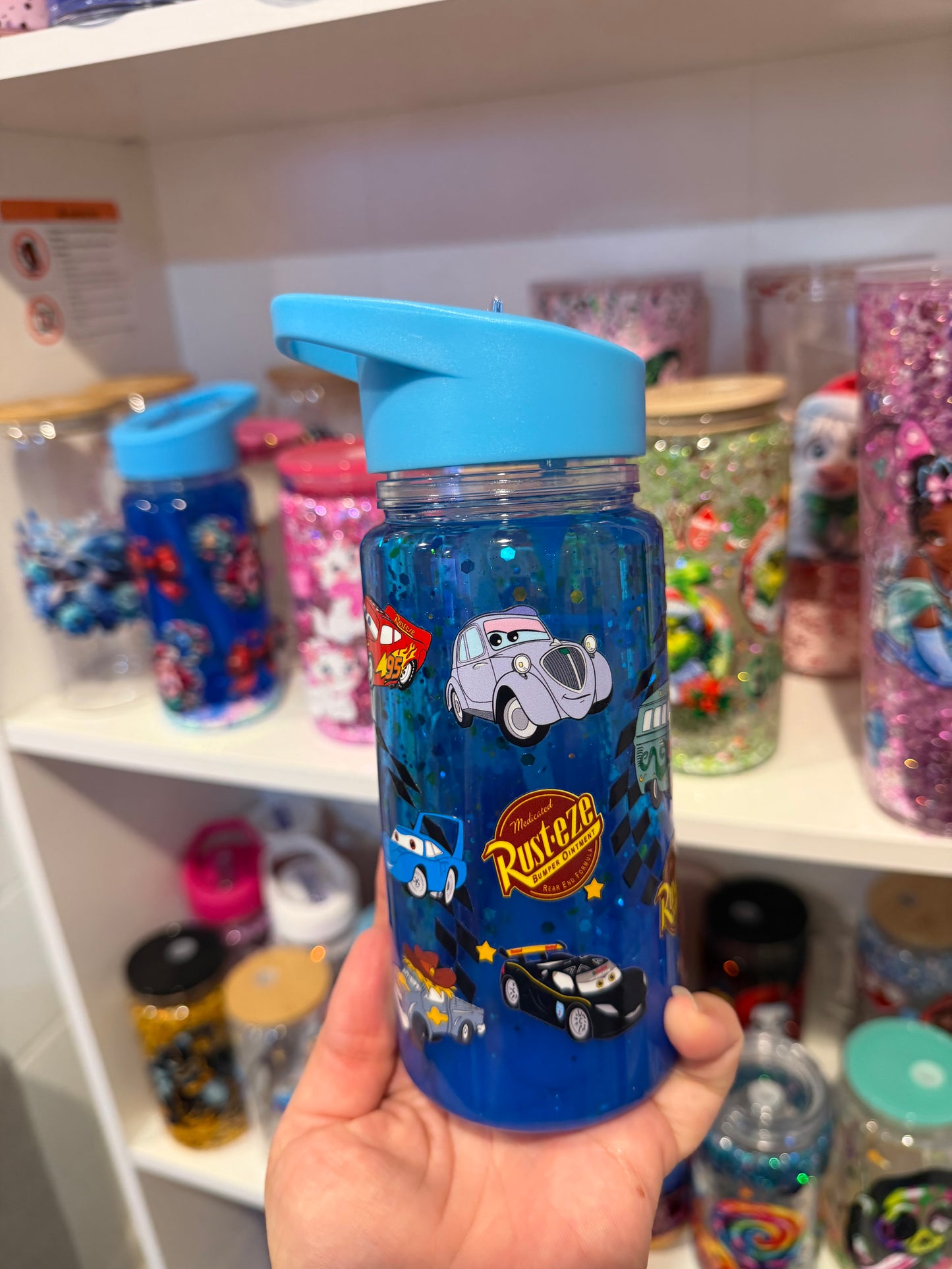 Lightning lava drip 10oz Acrylic Snow Globe Tumbler – Kids Water Bottle