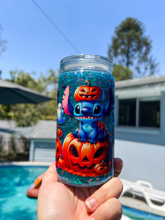 Blue Guy Candy Halloween Snow Globe 16oz